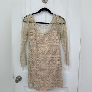 Lulu’s Lace Gold Dress